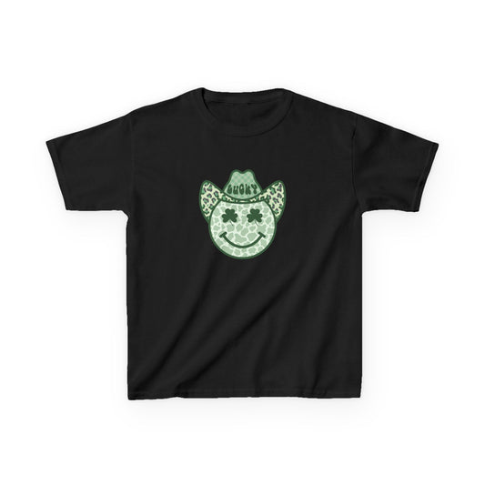 Kids Cowboy Smile T-Shirt — Lucky Clover St. Patrick’s Day Tee