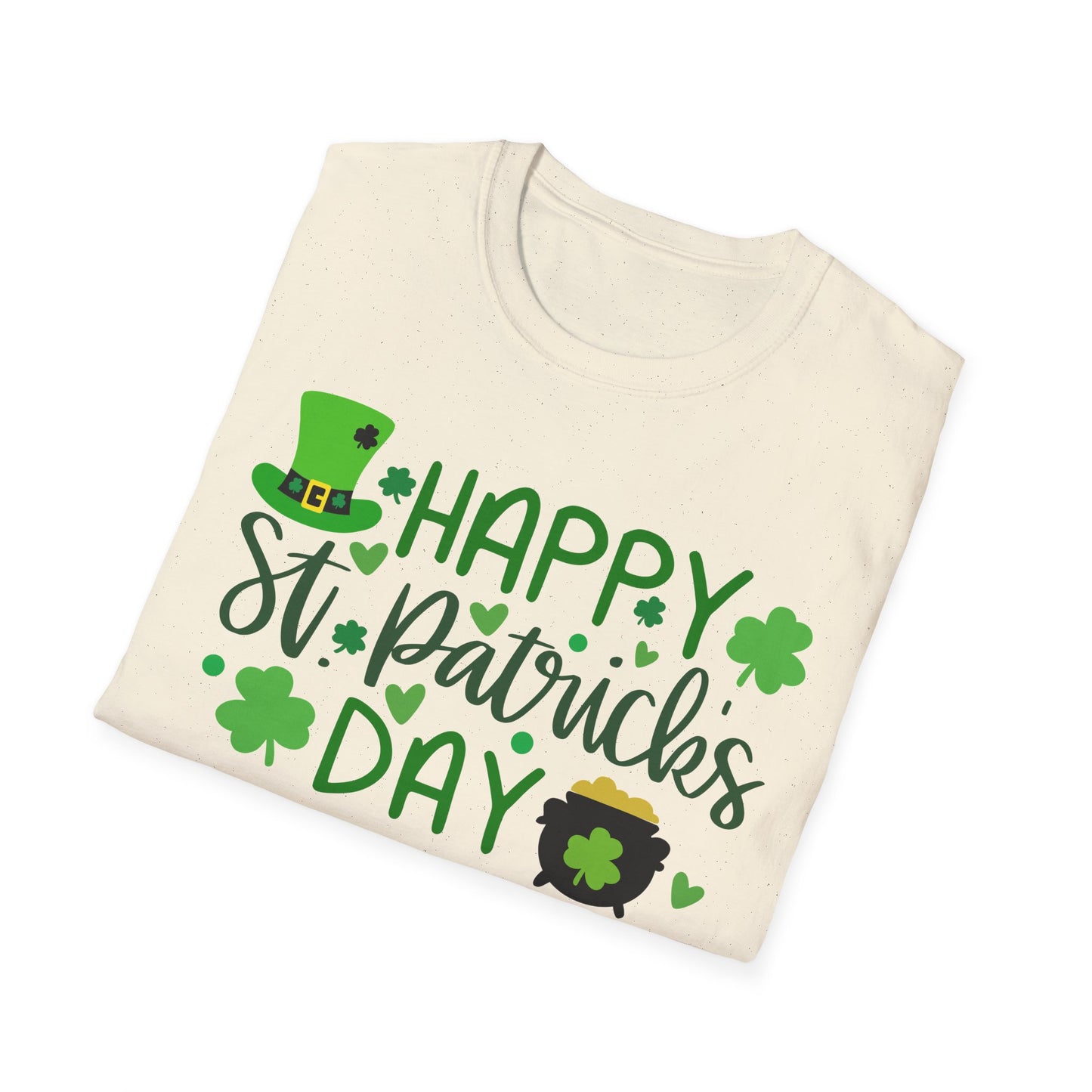 Happy St. Patrick's Day T-Shirt — Shamrock & Leprechaun Pot of Gold Design