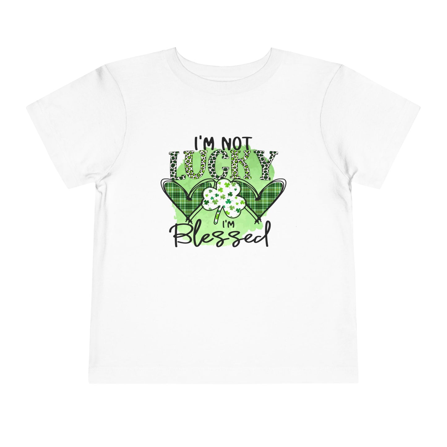 Toddler Tee — "I'm Not Lucky I'm Blessed" St. Patrick's Day Shamrock Tee