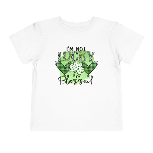 Toddler Tee — "I'm Not Lucky I'm Blessed" St. Patrick's Day Shamrock Tee