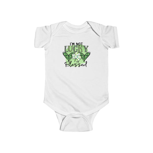 Infant Bodysuit — "I'm Not Lucky, I'm Blessed" St. Patrick's Day Baby Onesie