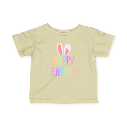 Infant Tee - "Happy Easter" Pastel Bunny Ears Baby Shirt