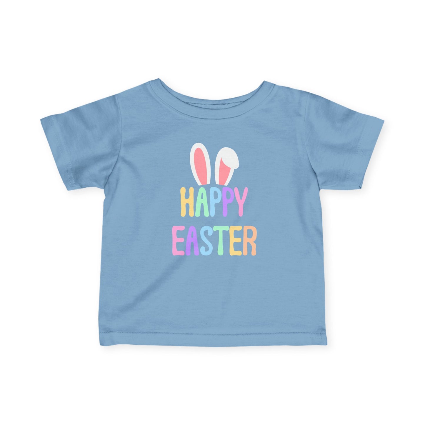 Infant Tee - "Happy Easter" Pastel Bunny Ears Baby Shirt