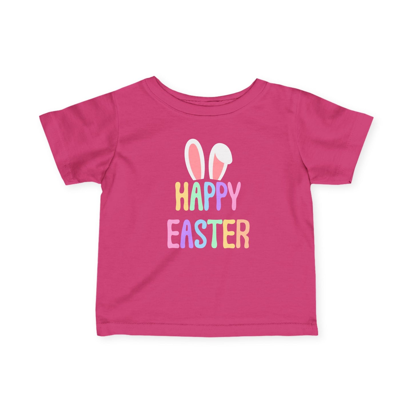 Infant Tee - "Happy Easter" Pastel Bunny Ears Baby Shirt
