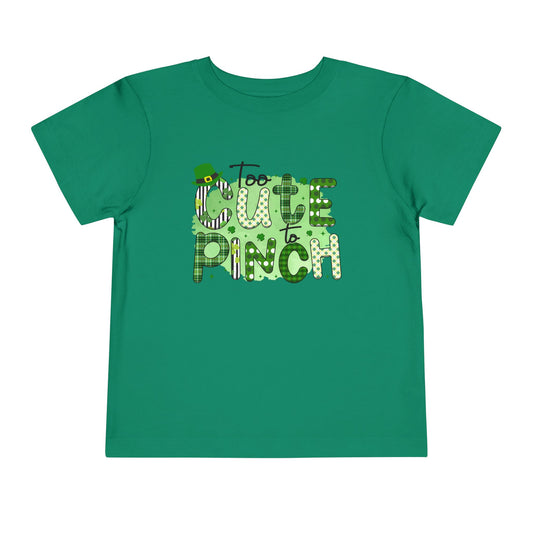Cute Pinch Toddler Tee — St. Patrick’s Day Green Plaid Shirt