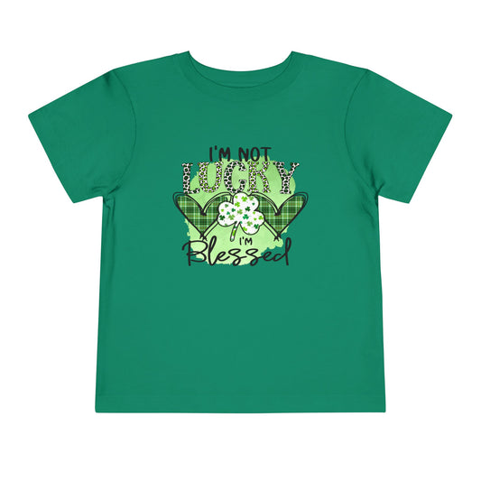 Toddler Tee — "I'm Not Lucky I'm Blessed" St. Patrick's Day Shamrock Tee