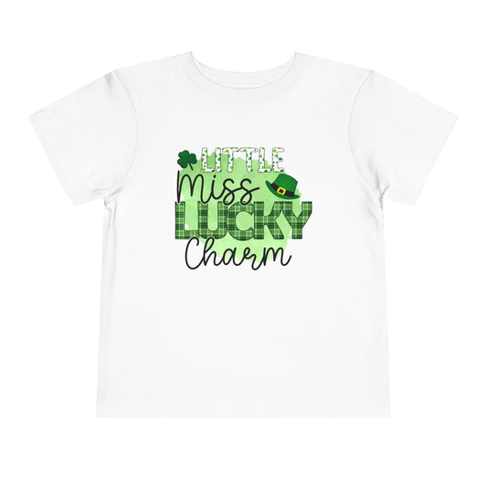 Toddler Tee — "Little Miss Lucky Charm" St. Patrick's Day Shirt
