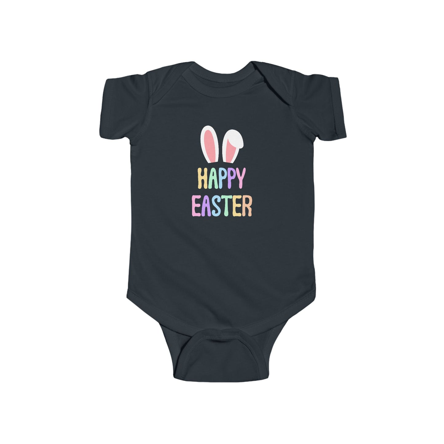 Happy Easter Baby Bodysuit — Pastel Bunny Ears Infant Onesie