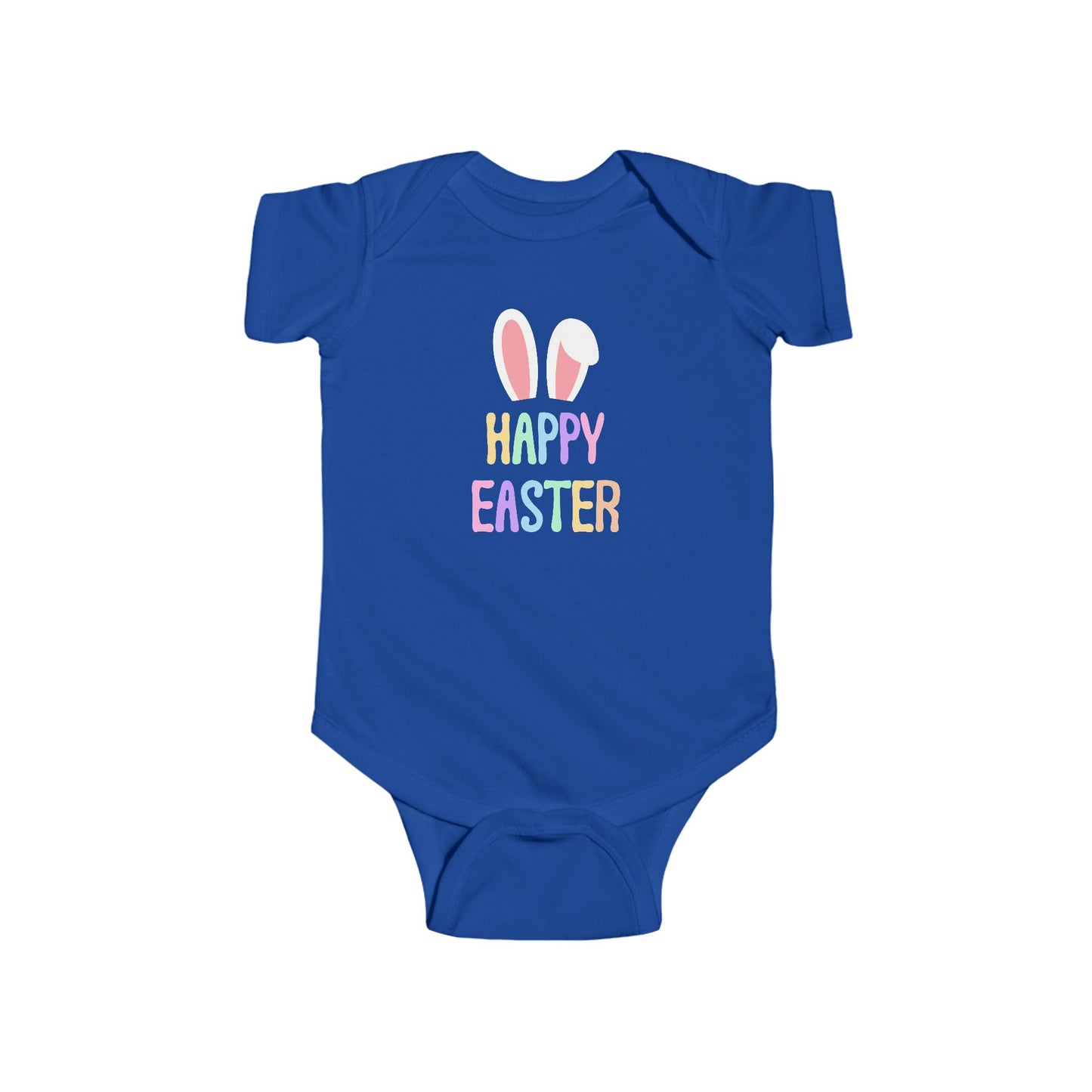Happy Easter Baby Bodysuit — Pastel Bunny Ears Infant Onesie