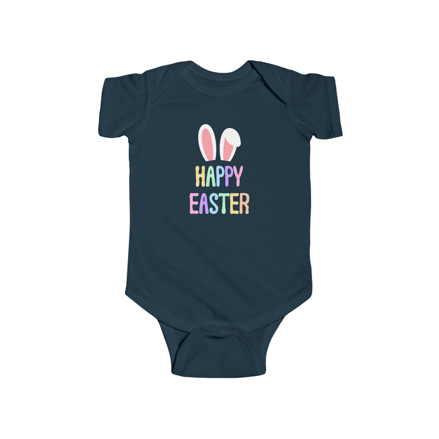 Happy Easter Baby Bodysuit — Pastel Bunny Ears Infant Onesie