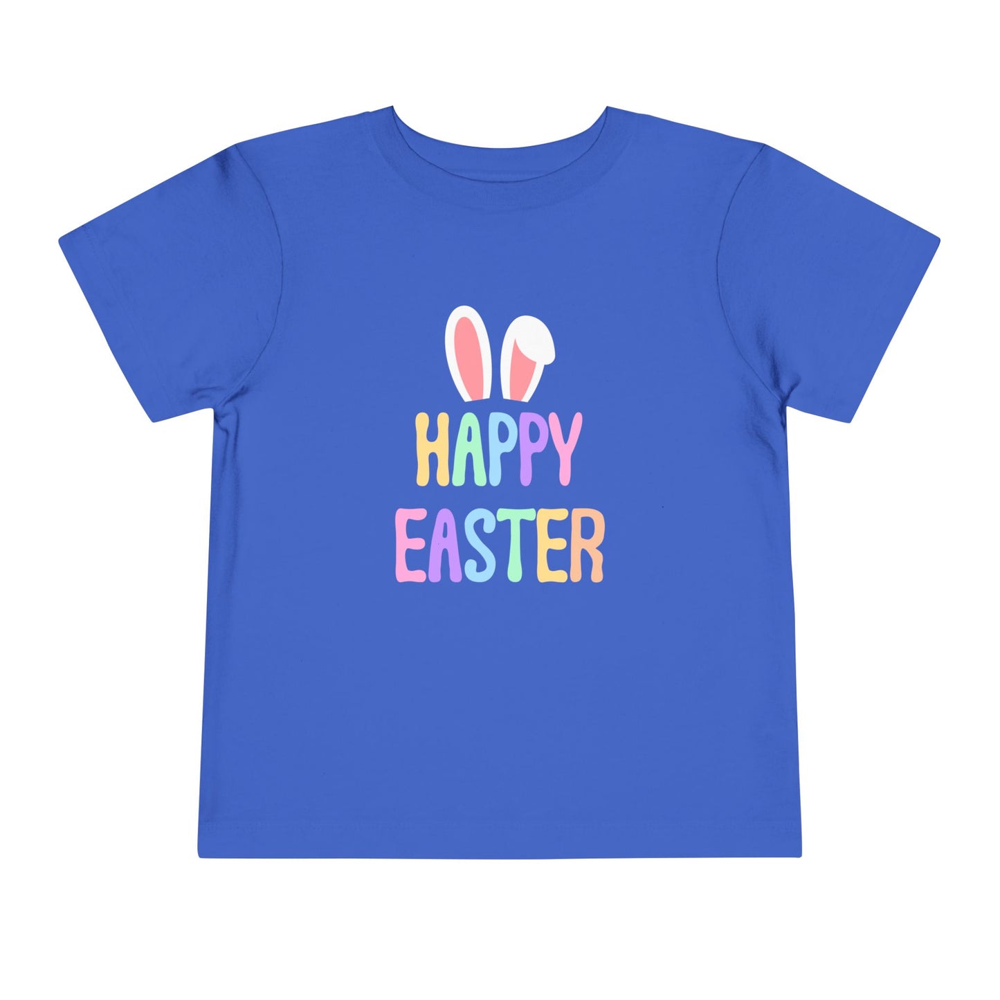 Toddler Tee - "Happy Easter" Pastel Bunny Ears Easter Shirt for Kids