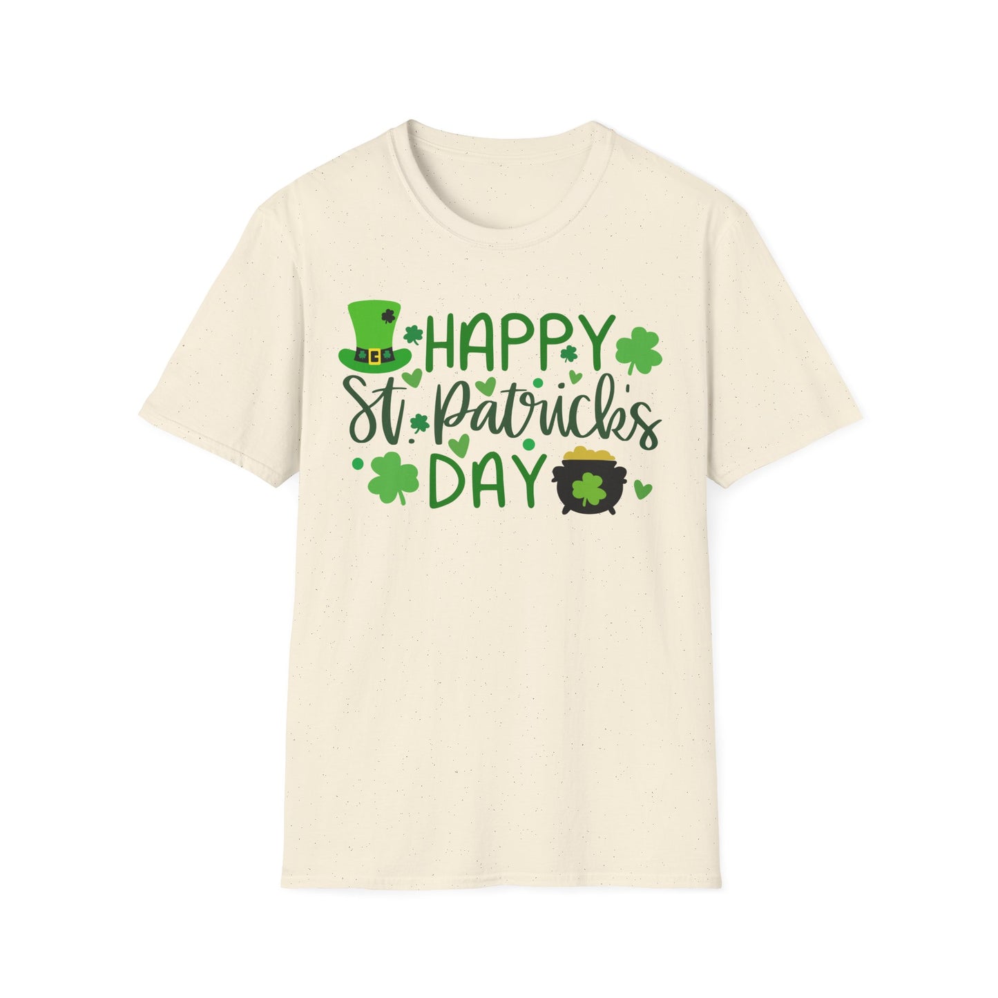 Happy St. Patrick's Day T-Shirt — Shamrock & Leprechaun Pot of Gold Design