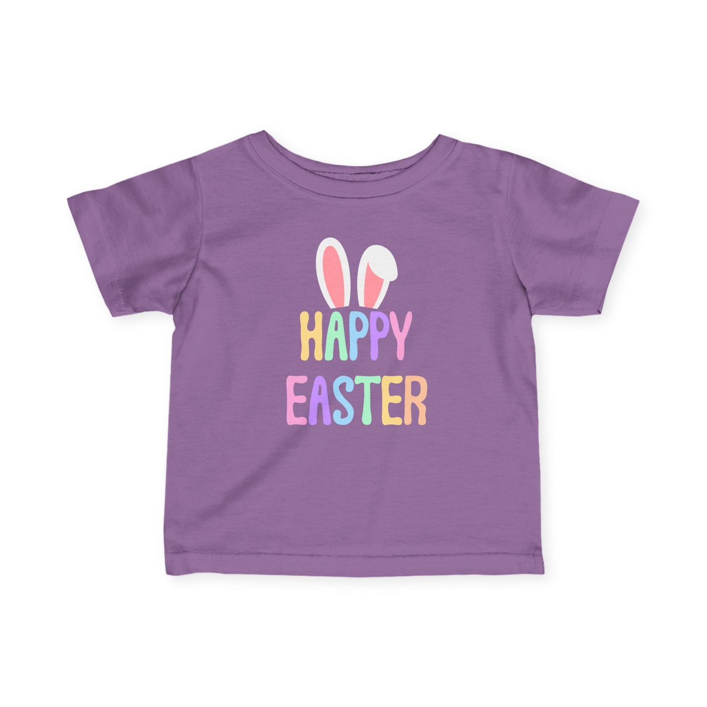 Infant Tee - "Happy Easter" Pastel Bunny Ears Baby Shirt