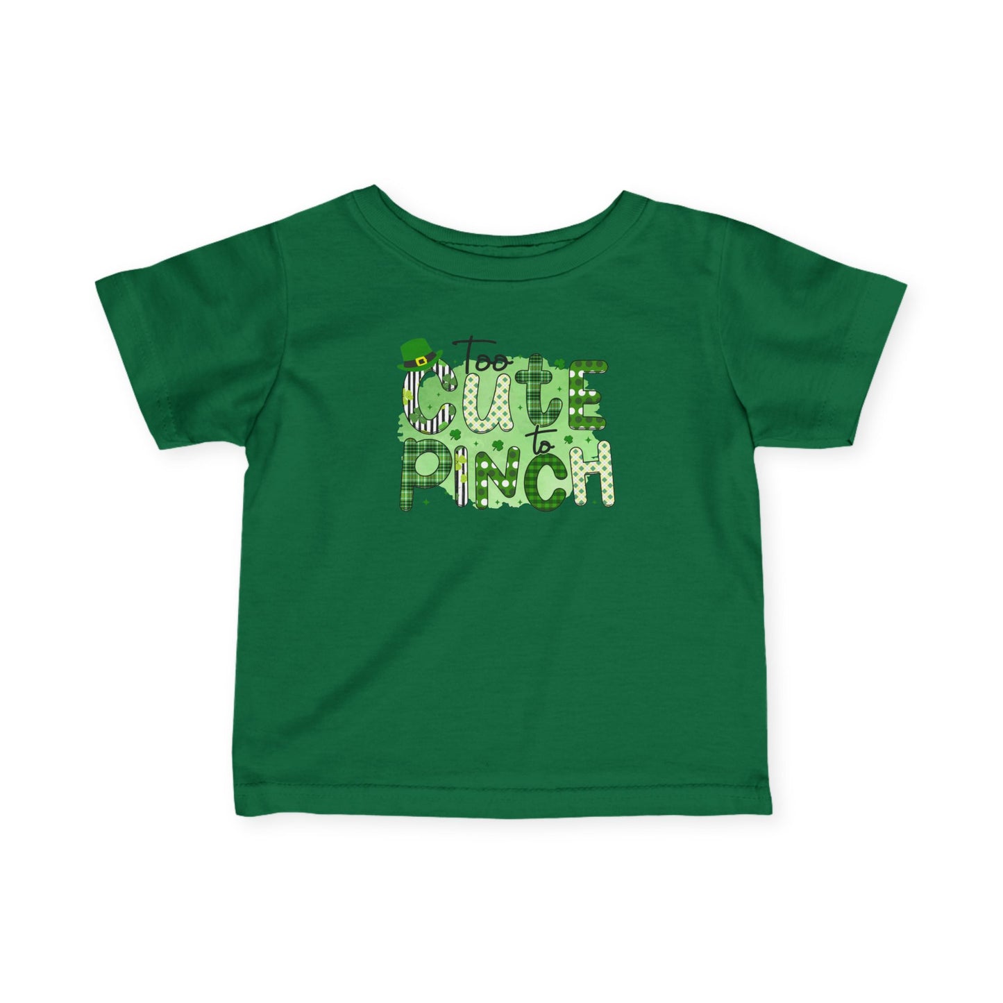 Infant Tee — "Too Cute to Pinch" St. Patrick's Day Baby T-Shirt
