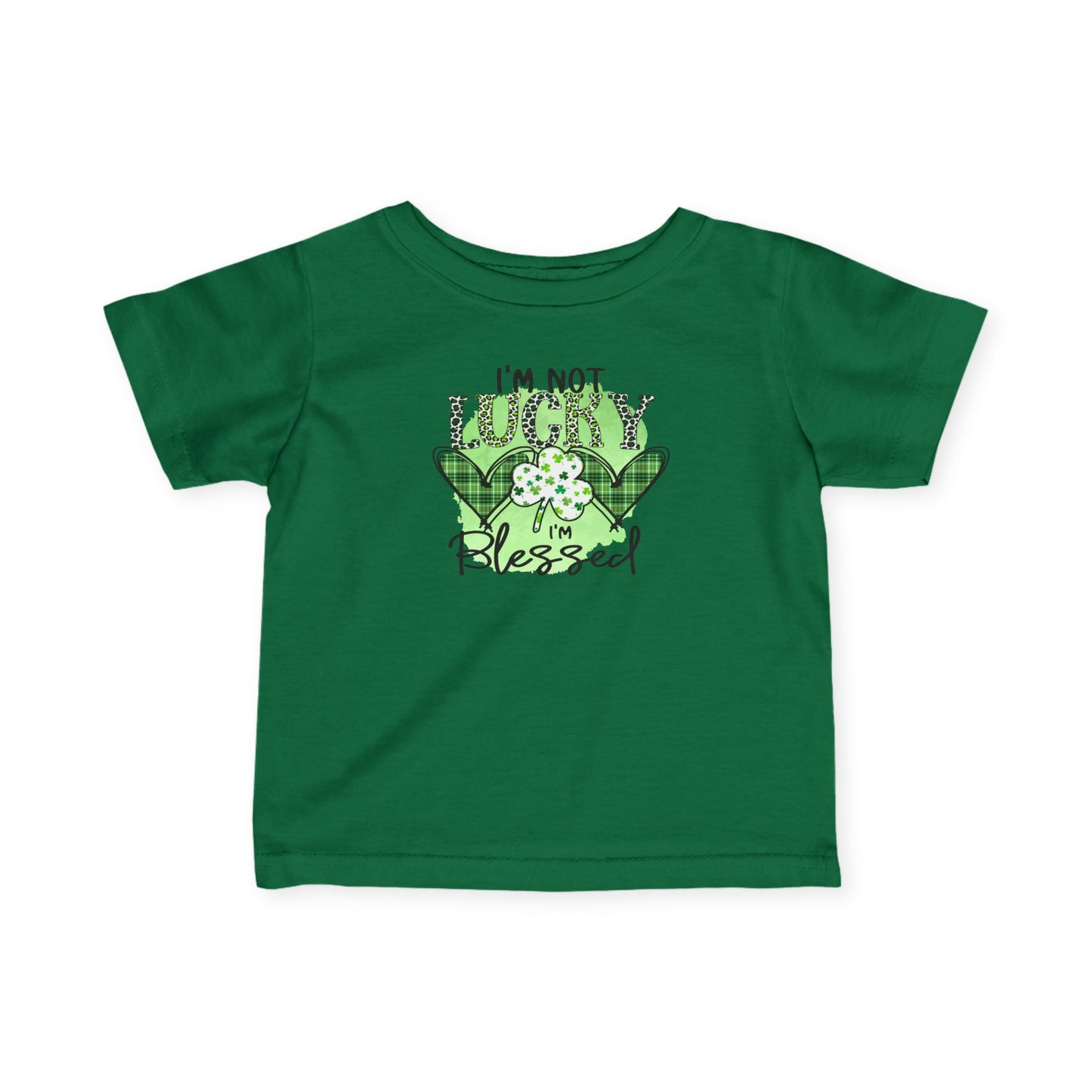 Infant Tee — "I'm Not Lucky I'm Blessed" St. Patrick's Day Shamrock Baby Shirt