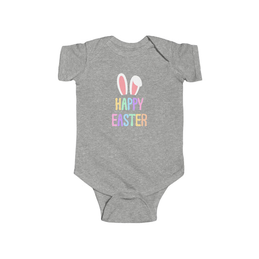 Happy Easter Baby Bodysuit — Pastel Bunny Ears Infant Onesie