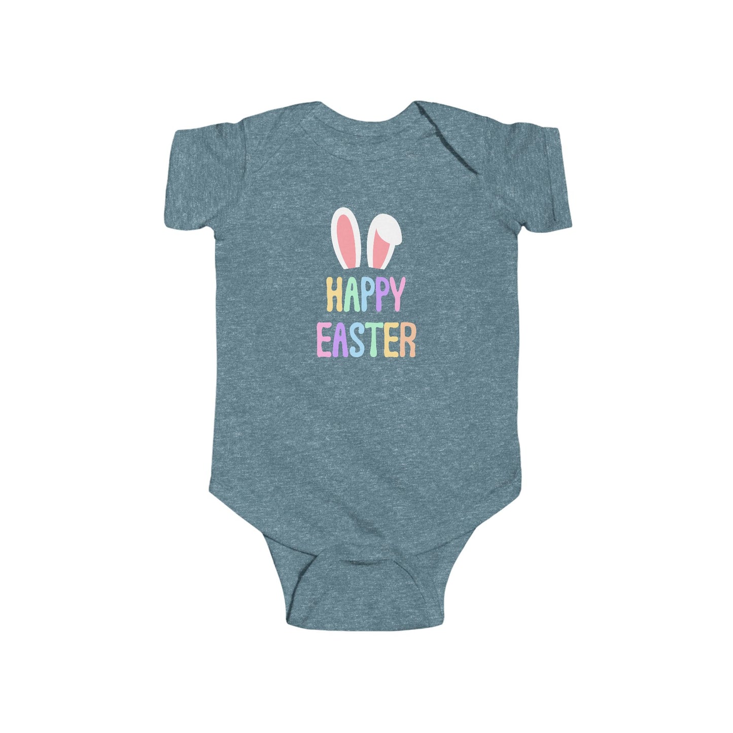 Happy Easter Baby Bodysuit — Pastel Bunny Ears Infant Onesie