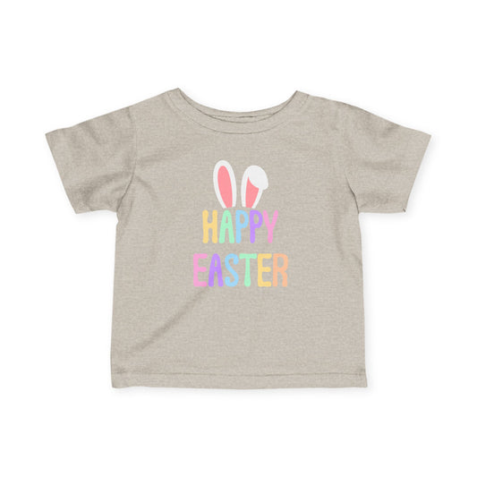 Infant Tee - "Happy Easter" Pastel Bunny Ears Baby Shirt